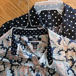 Set of Women's Chaps Button Down LARGE Tops